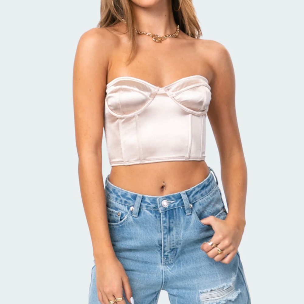 NWT Edikted Rose Gold Corset Top Size S
